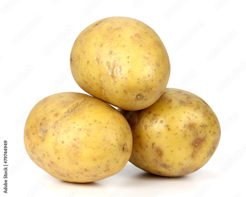 New potato isolated on white background close up New potato isolated on white background close up