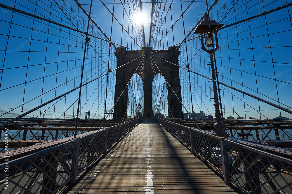 Fototapeta premium Filar mostu Brooklyn, Nowy Jork, USA