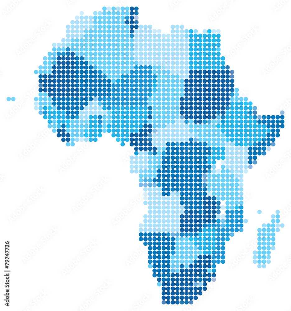 Africa dotted blue