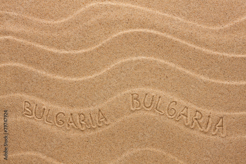 Bulgaria inscription on the wavy sand