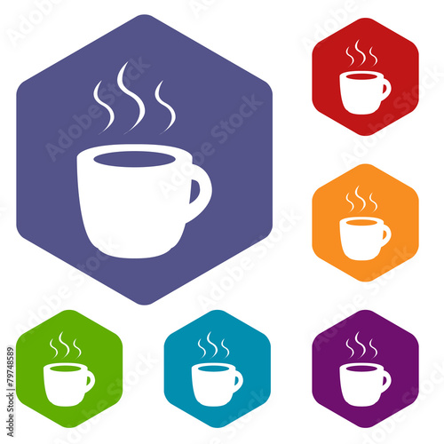 Coffee rhombus icons