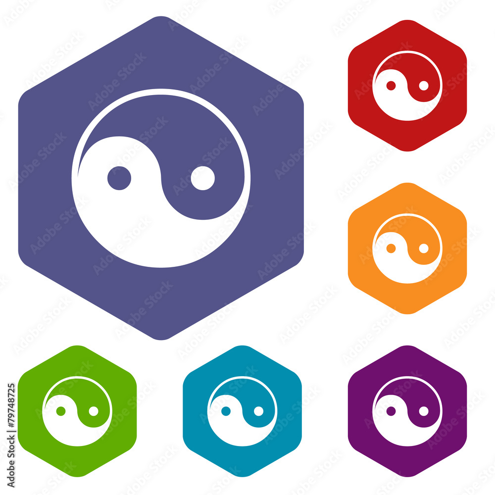 Yin Yang rhombus icons Yin Yang rhombus icons