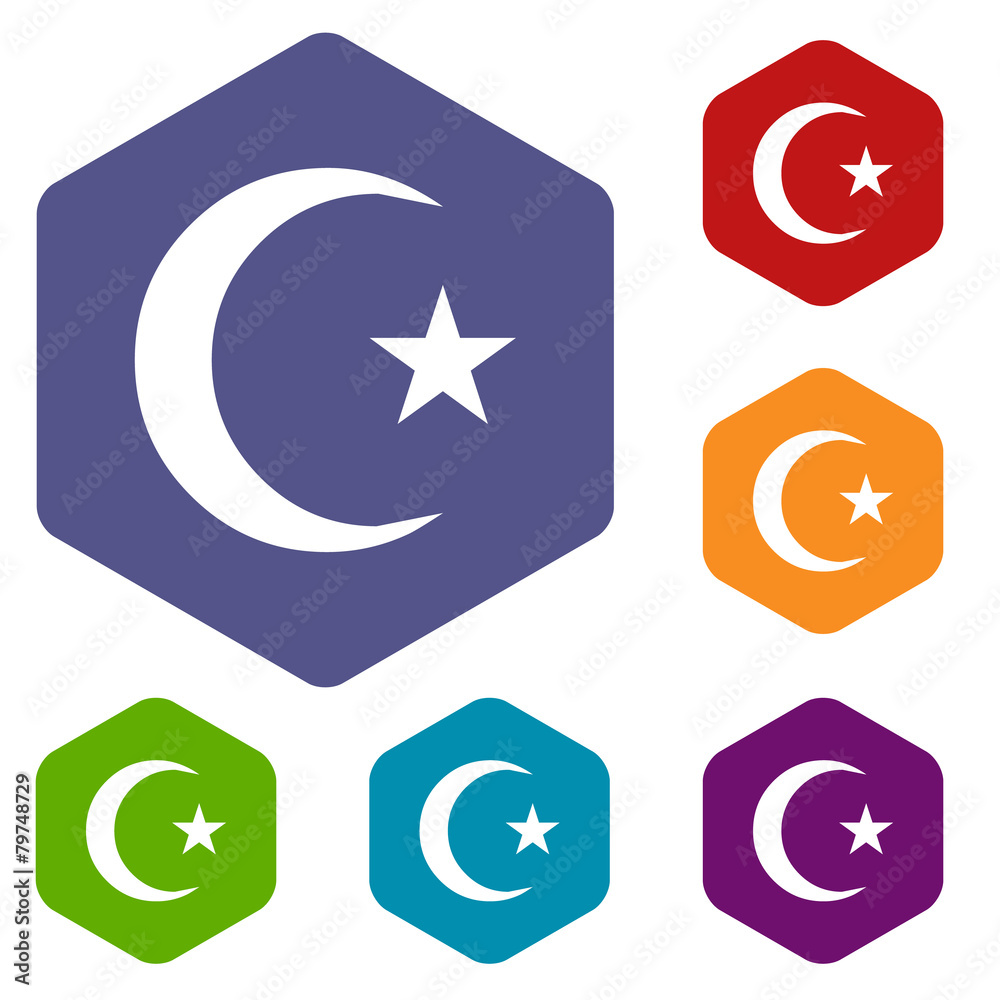 Islam rhombus icons
