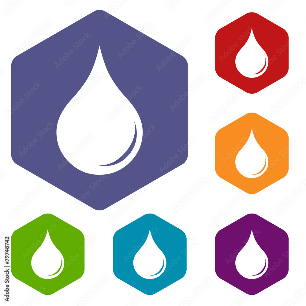 Drop rhombus icons Drop rhombus icons
