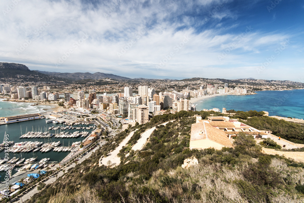 View of touristic town, Calpe, Spain