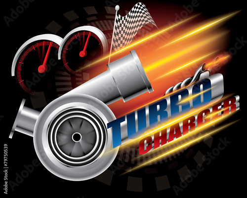 Turbocharger concept vector