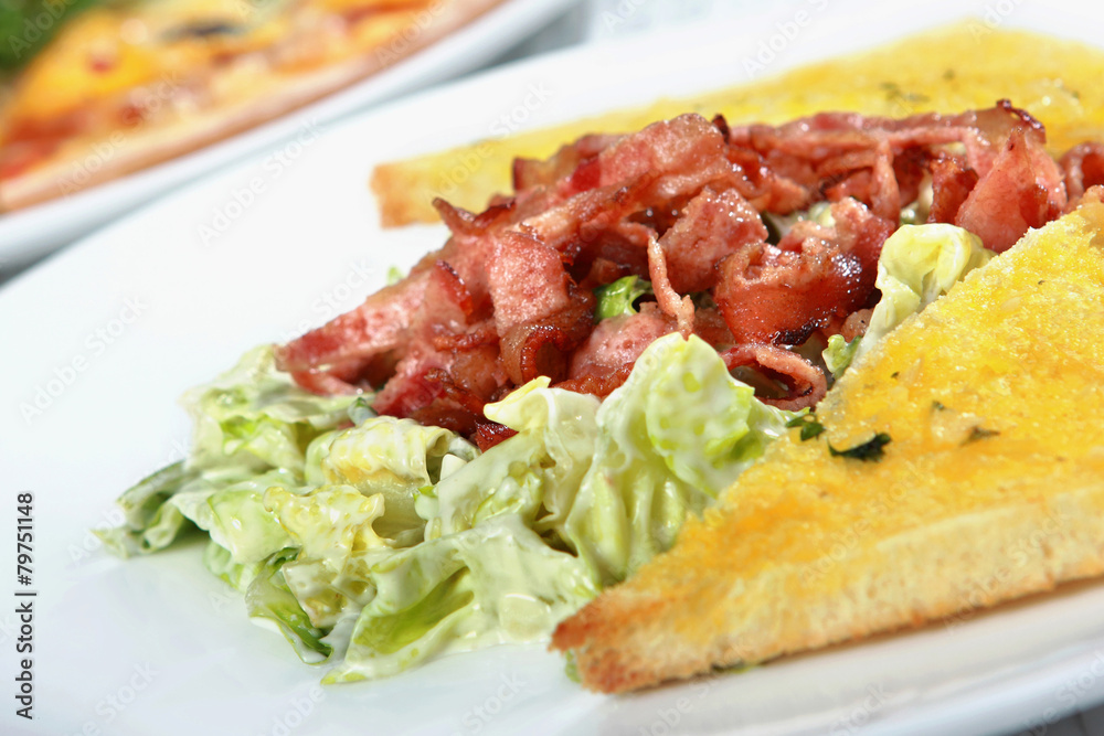 bacon and toast with lettuce bacon and toast with lettuce
