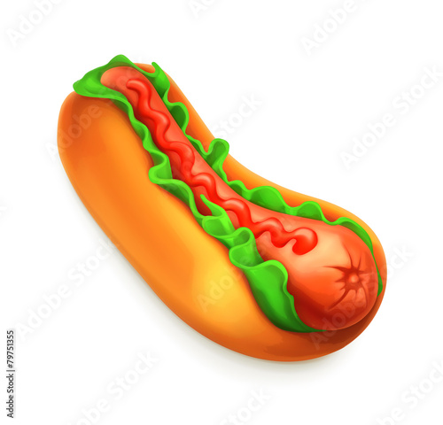 Hot dog, vector icon