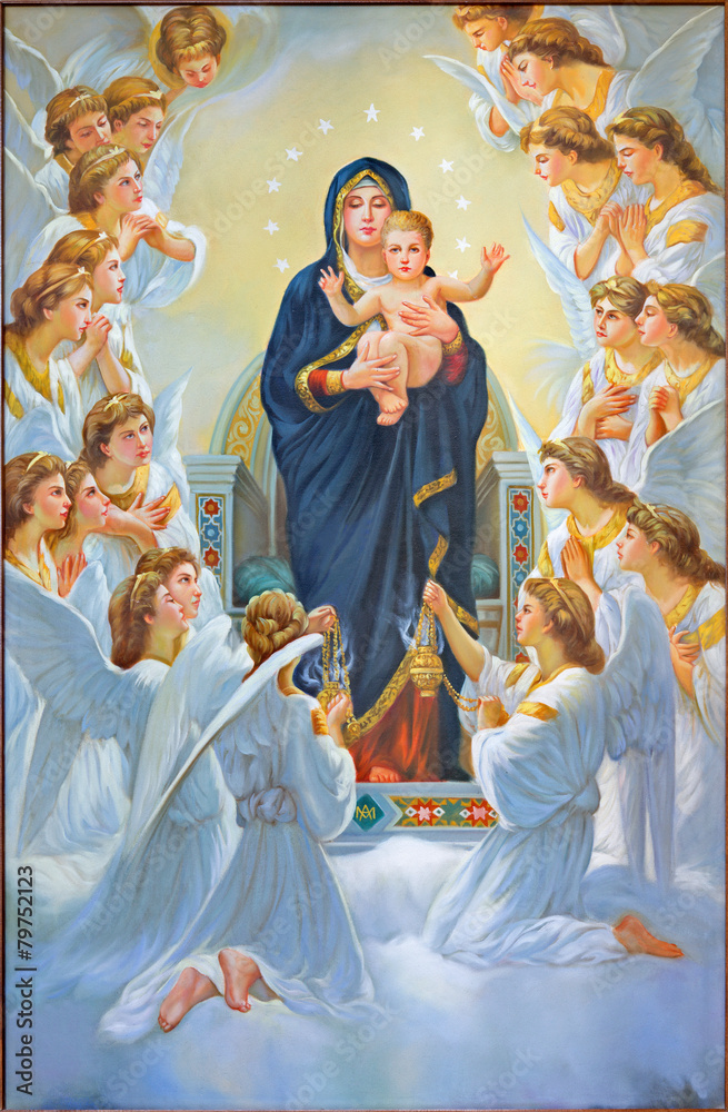 Bethlehem - The Madonna among angels - obrazy, fototapety, plakaty 