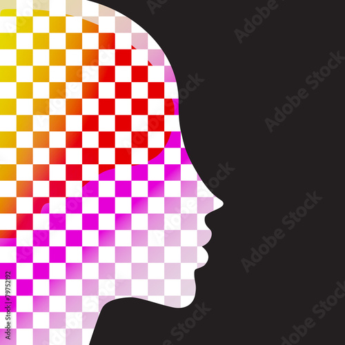 Silhouette of a head thinking person . Concept