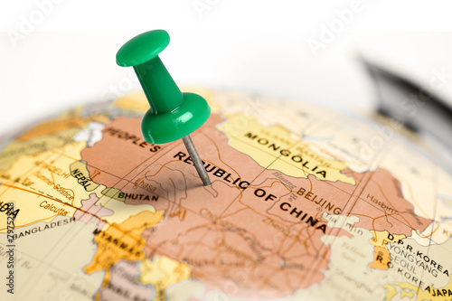 Location China. Green pin on the map.