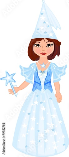 Little fairy in a blue dress