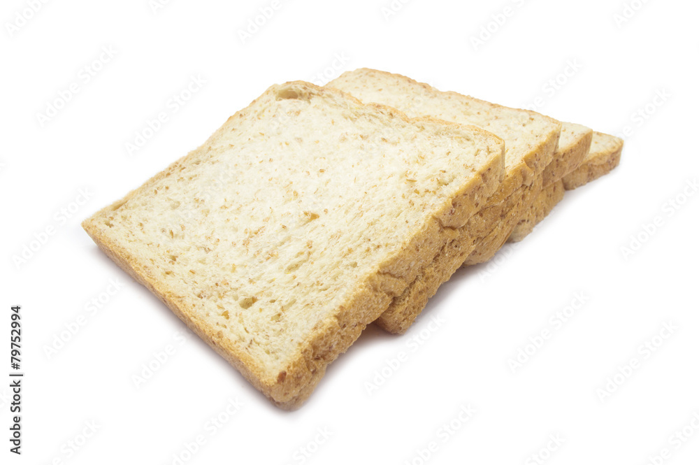 fresh bread slices isolated