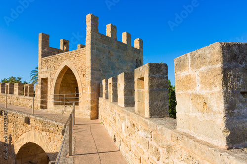 Fotografie Alcudia Old Town fortress wall in Majorca Mallorca