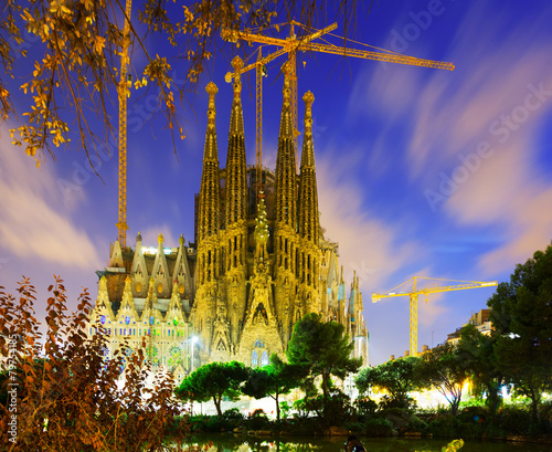 Sagrada Familia in twilight. Barcelona, Catalonia