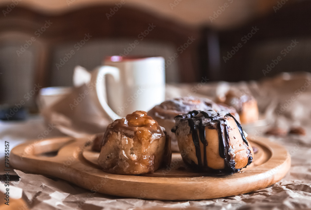 cinnamon cake with coffee cinnamon cake with coffee