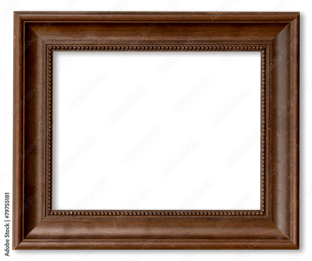 Wood frame for picture on isolated white with space. Wood frame for picture on isolated white with space.