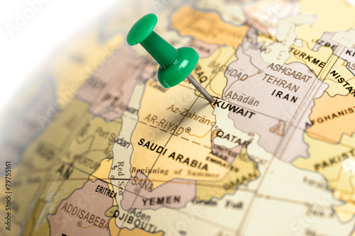 Location Kuwait. Green pin on the map.