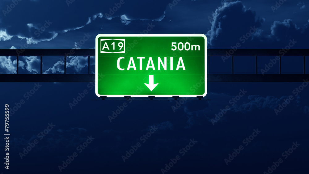 Catania Italy Highway Road Sign