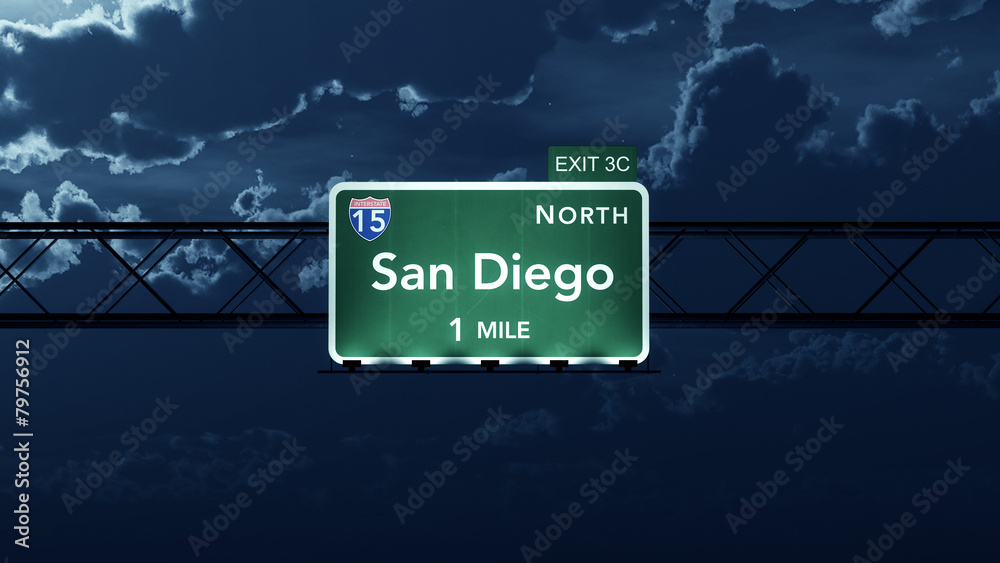 San Diego USA Interstate Highway Road Sign