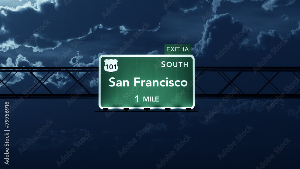 San Francisco USA Interstate Highway Road Sign