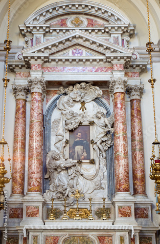 Venice - Side altar in church Santa Maria del Rosario