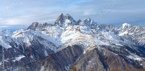 Panorama mountain range in the Caucasus, Ushba © yegorov_nick