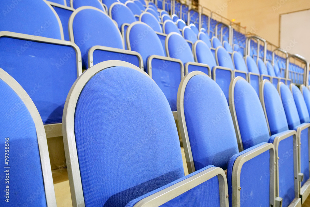 Fototapeta premium Blue stadium seats hall handball