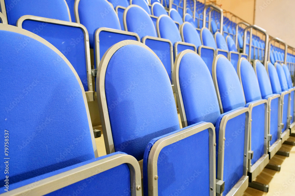 Obraz premium Blue stadium seats hall handball