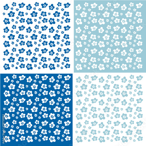 Floral pattern blue