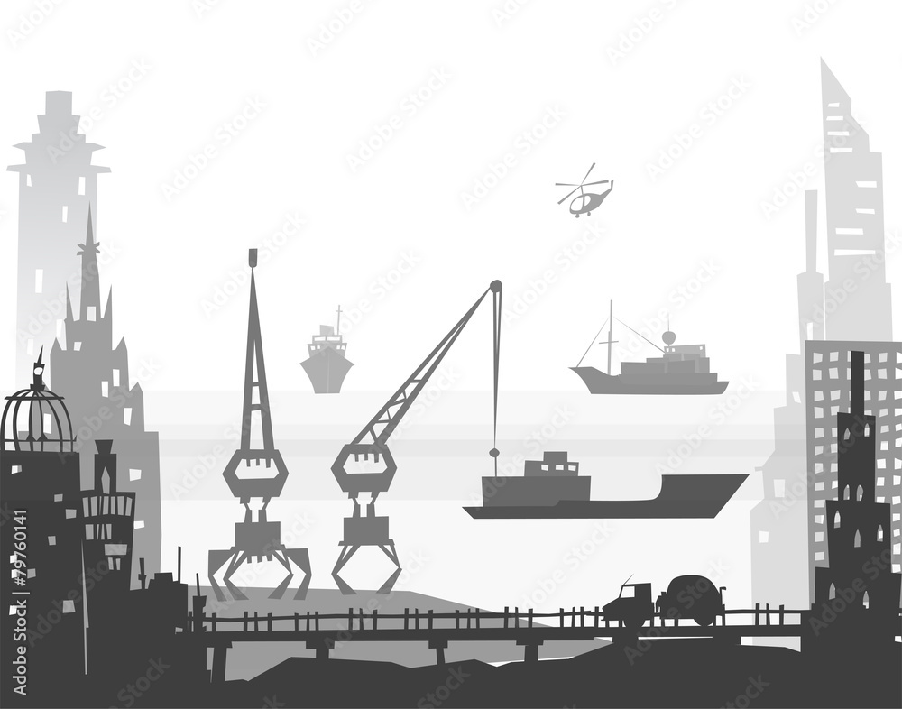 City port illustration