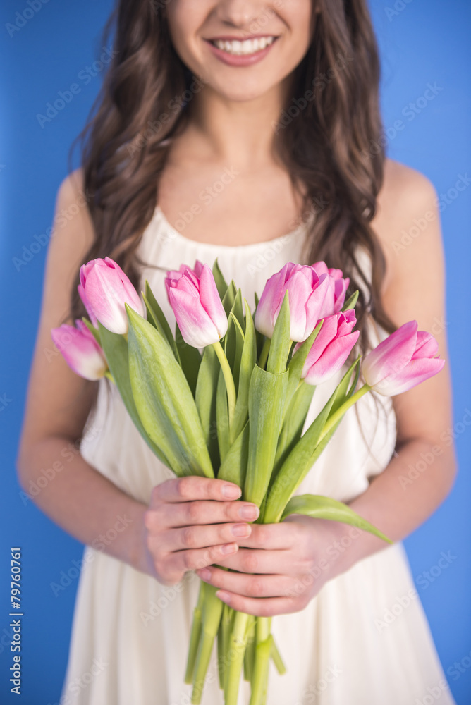 Girl with flowers Girl with flowers