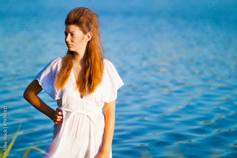 beautiful girl with fashion hair style in water beautiful girl with fashion hair style in water