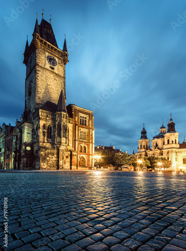 Prague, Old Town Hall late evening