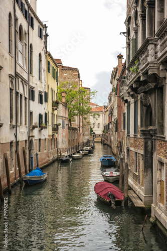 Long narrow straight channel in Venice