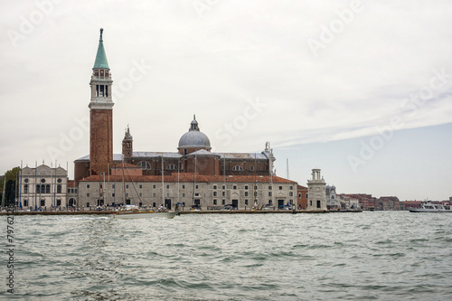 San Giorgio Maggiore and water traffic in summer Venice