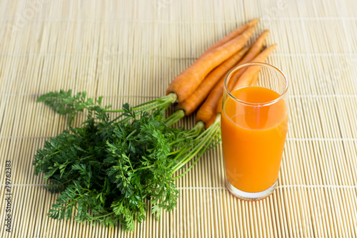 Fresh and organic carrot juice
