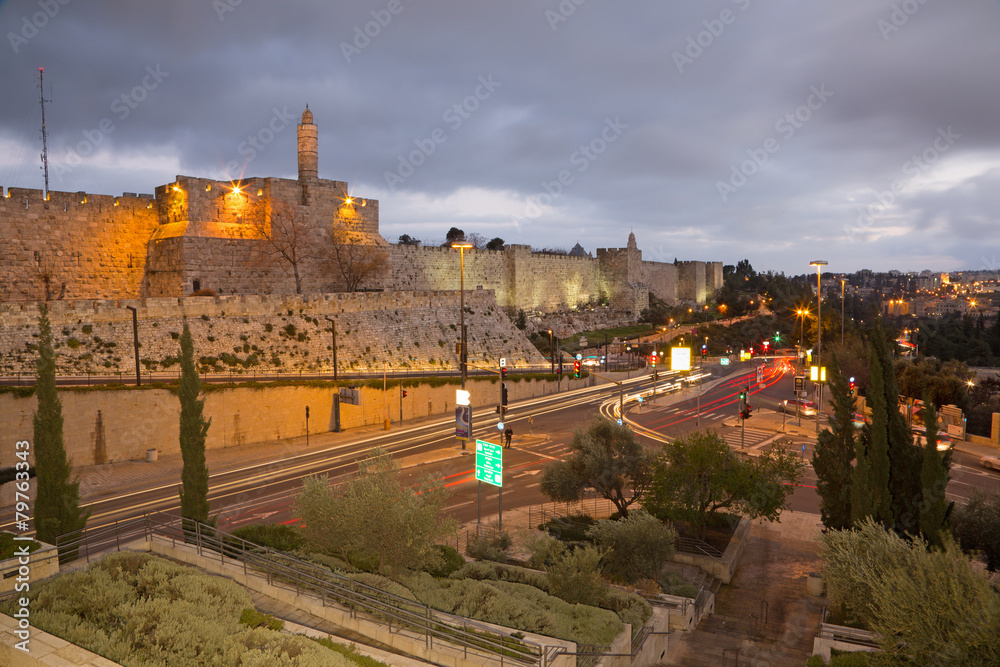 Jerusalem - tower of David and west part of old town walls