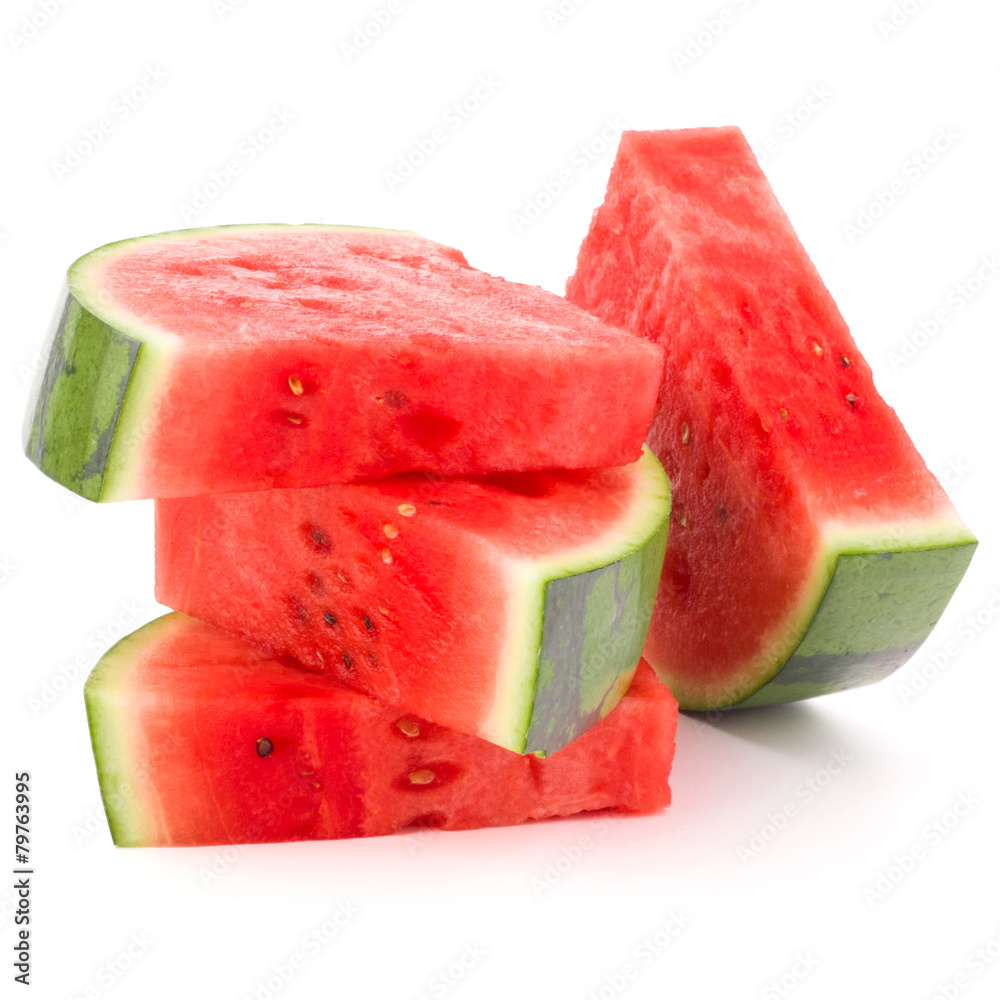 Sliced ripe watermelon isolated on white background cutout Sliced ripe watermelon isolated on white background cutout