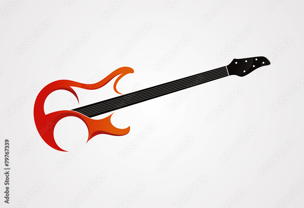 Guitar logo illustration vector Stock Vector | Adobe Stock