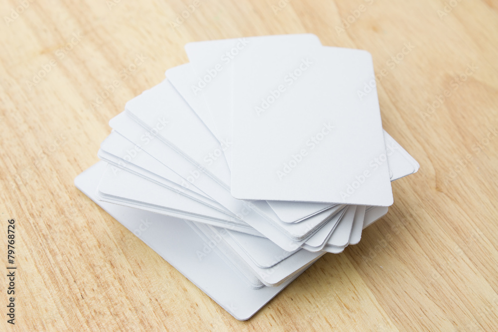 Blank business cards on a desk