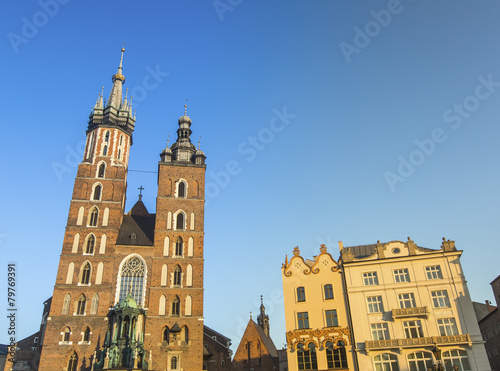 Mary's Church in historical center of Cracow, Poland.