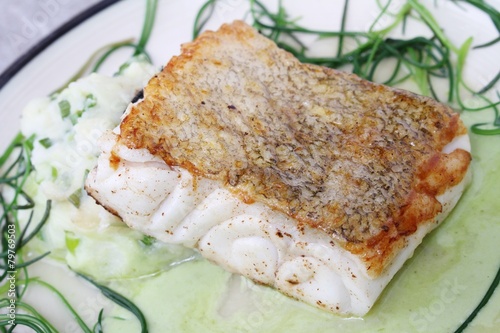 cod loin with monks beard photo