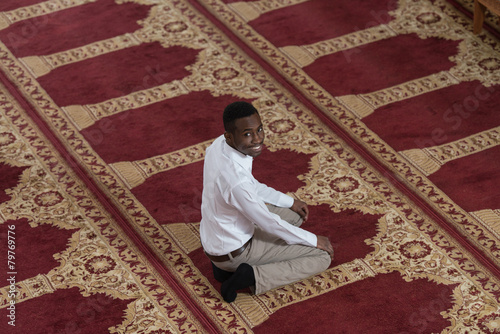 Handsome Young Man Smiling In The Mosque