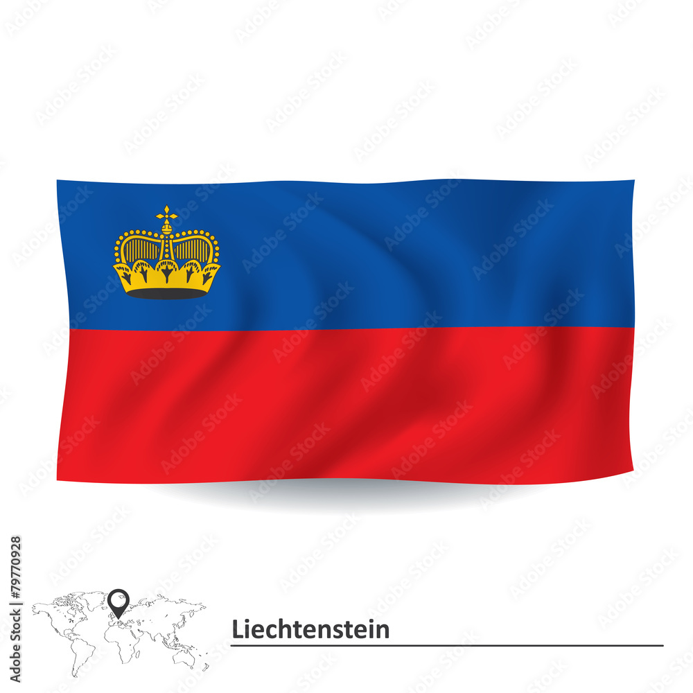 Fototapeta premium Flag of Liechtenstein
