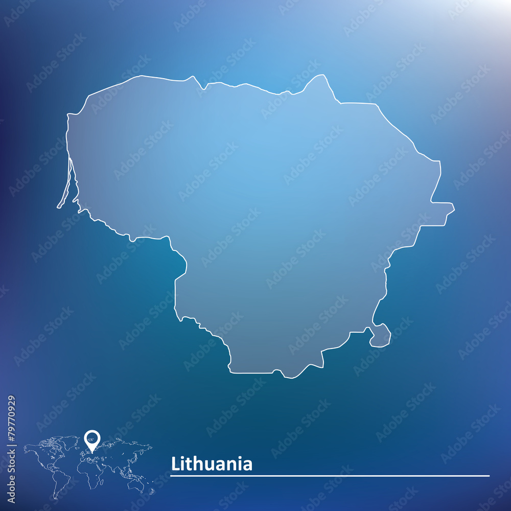 Fototapeta premium Map of Lithuania