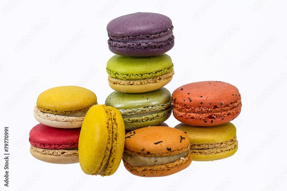 Colorful macaron isolated on white background Colorful macaron isolated on white background