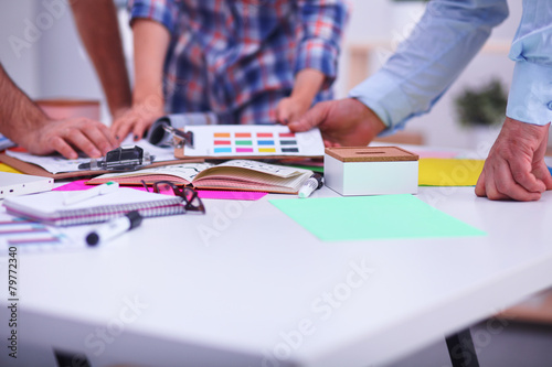 Young business people working at office on new project