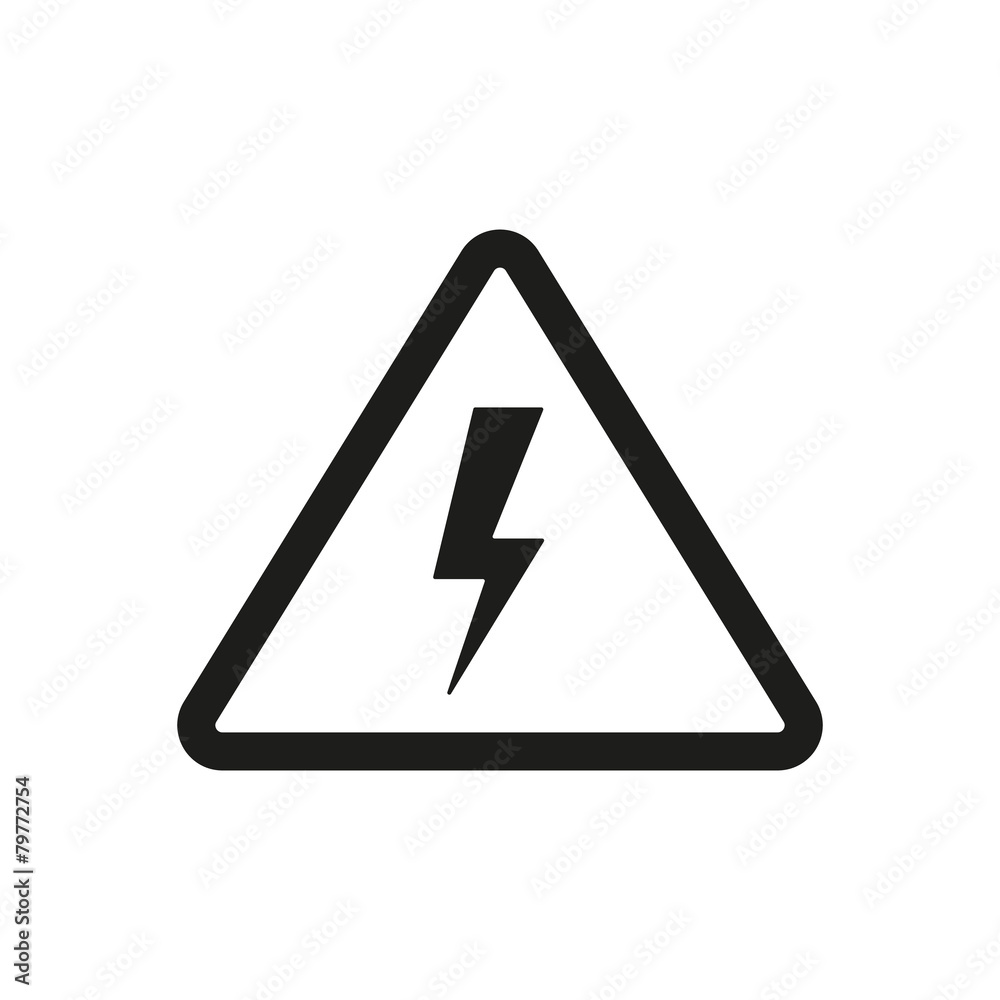 The lightning icon. Danger symbol. Flat The lightning icon. Danger symbol. Flat
