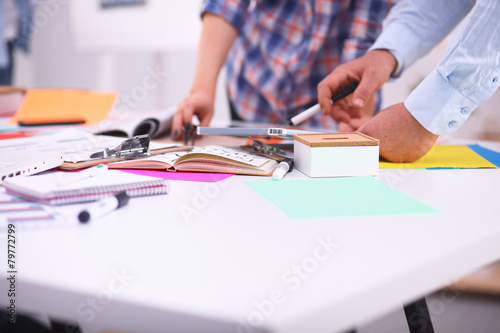 Young business people working at office on new project